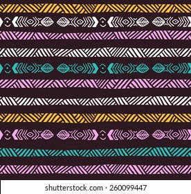 Abstract geometric seamless pattern in pastel colors. Ethnic decorative background.