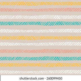 Abstract geometric seamless pattern in pastel colors. Ethnic decorative background.