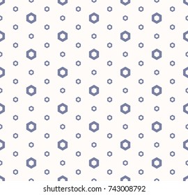 Abstract geometric seamless pattern in pastel colors, white and pale blue. Simple texture with small linear hexagons. Modern repeat minimalist background. Design for decor, gift paper. Stock vector