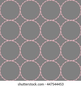 Abstract geometric seamless pattern. Pink and Grey style pattern with circle and rings. Monochrome geometric background. Vector illustration
