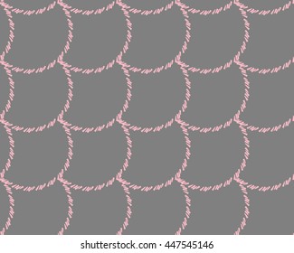 Abstract geometric seamless pattern. Pink and Grey style pattern with circle and rings. Monochrome geometric background. Vector illustration