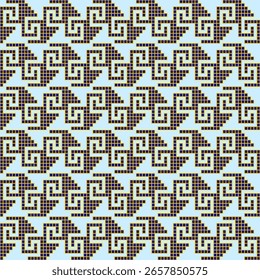 Abstract geometric seamless pattern pixel art background. Vector stock illustration.
