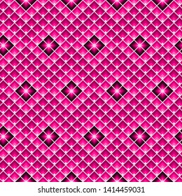 Abstract geometric seamless pattern with plastic pink squares