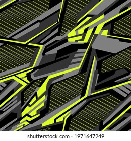 Abstract geometric seamless pattern with polygonal shapes. Modern digital camo texture ornament for racing vinyl print. Vector background.