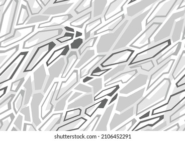 Abstract geometric seamless pattern with polygonal shapes. Modern digital camo texture ornament for racing vinyl print. Vector background.