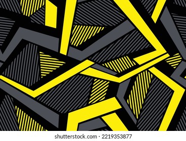 Abstract geometric seamless pattern with polygonal shapes. Modern digital sport camo texture ornament for fabric, fashion and vinyl wrap print. Vector background.