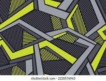 Abstract geometric seamless pattern with polygonal shapes. Modern digital sport camo texture ornament for fabric, fashion and vinyl wrap print. Vector background.