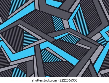 Resumen del patrón geométrico sin costuras con formas poligonales. Ornamento moderno de textura de camo para tela, moda y envolver de vinilo. Fondo vectorial.