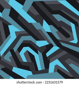 Resumen del patrón geométrico sin soldadura con camuflaje poligonal. Ornamento moderno de textura deportiva digital para tela, moda e impresión de envoltura de vinilo. Fondo vectorial.