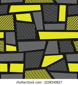 Abstract geometric seamless pattern with polygonal tiles. Modern digital sport camo texture ornament for fabric, fashion and vinyl wrap print. Vector background.