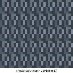 Abstract geometric seamless pattern. Rectangle elements in four shades of stone blue color. Vector illustration. Abstract optical illusion graphic background.