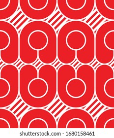 Abstract geometric seamless pattern. Red style template.