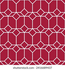 Abstract geometric seamless pattern. Red and white graphic design print illusion. vector background.