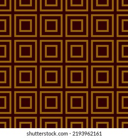 Abstract geometric seamless pattern. Repeating background. Geometric motif Fabric design Textile swatch. Dress man shirt fashion garment scarf wrap squares all over print. Gold and Brown Square EPS 10