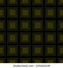 Abstract geometric seamless pattern. Repeating background. Geometric motif Fabric design Textile swatch. Dress man shirt fashion garment scarf wrap squares all over print Black and Green Square EPS 10