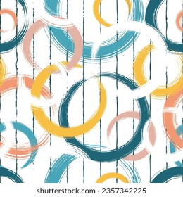 Abstract geometric seamless pattern. Repeating geometry line background for design prints. Repeated brush strokes shapes. Watercolor texture. Repeat whimsical Intersection lines. Vector illustration