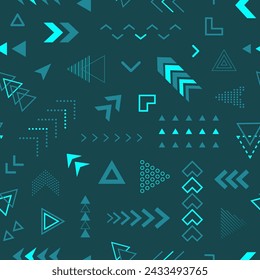 Abstract geometric seamless pattern. Repeating geometry background. Memphis shape. Repeated cool school sample. Design prints. Funky motif. Repeat scatter lattice. Modern swatch. Vector illustration