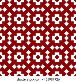 Abstract geometric seamless pattern of repetitive elements. Bordo color on a white background