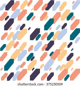 Abstract geometric seamless pattern. Retro vector background with color spots.