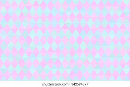 Abstract geometric seamless pattern of rhombus in light blue and light pink colors