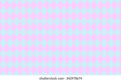 Abstract geometric seamless pattern of rhombus in light blue and light pink colors