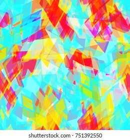 Abstract geometric seamless pattern with rhombus and brilliant decorative geometric abstract contemporary elements. Geometric print, ethnic hipster trendy backdrop. Vector