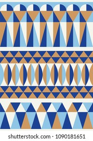 Abstract geometric seamless pattern. Scandinavian and folk design. Vector Illustration.