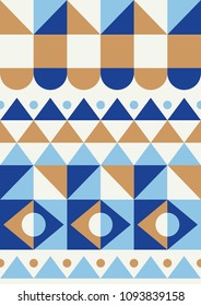 Abstract geometric seamless pattern. Scandinavian and folk design. Vector Illustration.