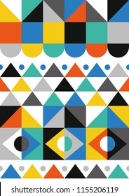 Abstract geometric seamless pattern. Scandinavian and folk design. Vector Illustration.