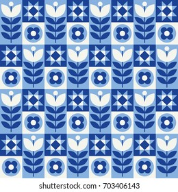 Abstract geometric seamless pattern in scandinavian style. Vector Illustration.