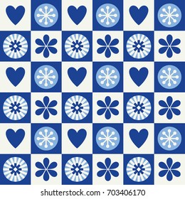 Abstract geometric seamless pattern in scandinavian style. Vector Illustration.