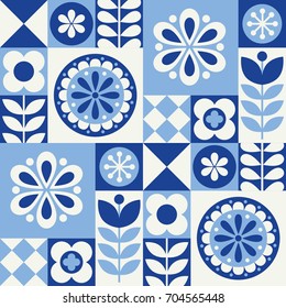 Abstract geometric seamless pattern in scandinavian style. Vector Illustration.