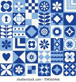 Abstract geometric seamless pattern in scandinavian style. Vector Illustration.