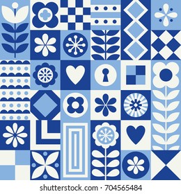 Abstract geometric seamless pattern in scandinavian style. Vector Illustration.