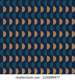 Abstract geometric seamless pattern with semicircles. Perfect for textile, fabrics, backgrounds and fashion print.