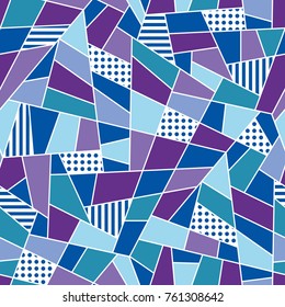 Abstract geometric seamless pattern. Geometric shapes of different colors.