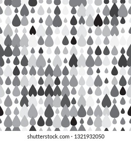 Abstract geometric seamless pattern with simple drop shapes on white background. Rain icon vector endless texture