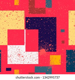 Abstract geometric seamless pattern with simple squares