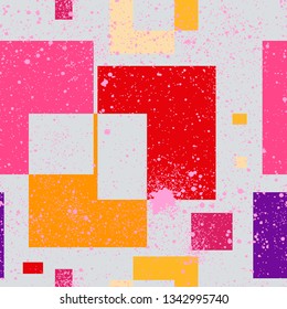 Abstract geometric seamless pattern with simple squares