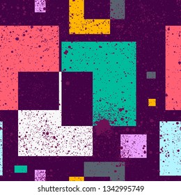 Abstract geometric seamless pattern with simple squares