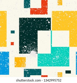 Abstract geometric seamless pattern with simple squares