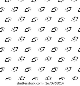 Abstract geometric seamless pattern. Simple abstract geometric background for prints. Repeating texture with rhombuses. Black and white color backdrop. Diagonal background with rhombus. Vector 