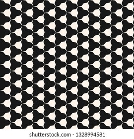 Abstract geometric seamless pattern with small triangle shapes, hexagons, grid, net. Simple vector monochrome ornament texture. Black and white graphic background. Modern repeating decorative design