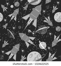 Abstract geometric seamless pattern. space illustration, background dreams, future, design and space, fancy,  posters — vector.