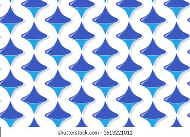 Abstract geometric seamless pattern with spinning tops on a white background. Vector illustration.