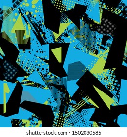  Abstract geometric seamless pattern. Sport racing background for Textile, sport wear, vinyl. Abstract grunge background