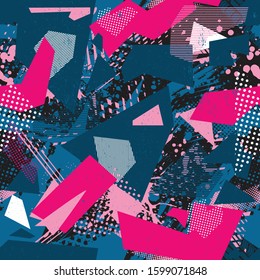  Abstract geometric seamless pattern. Sport racing background for Textile, sport wear, vinyl. Abstract grunge background