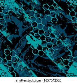  Abstract geometric seamless pattern. Sport racing background for Textile, sport wear, vinyl. Abstract grunge background