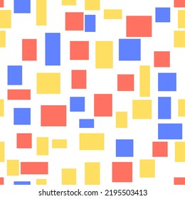 Abstract geometric seamless pattern with square, rectangle