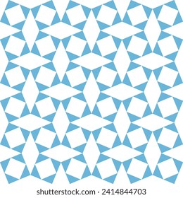 Abstract geometric seamless pattern with square blue and white vector background.
